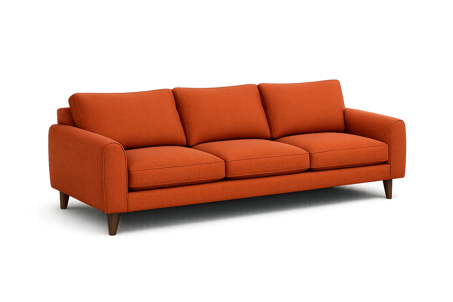 Large burnt orange sofa